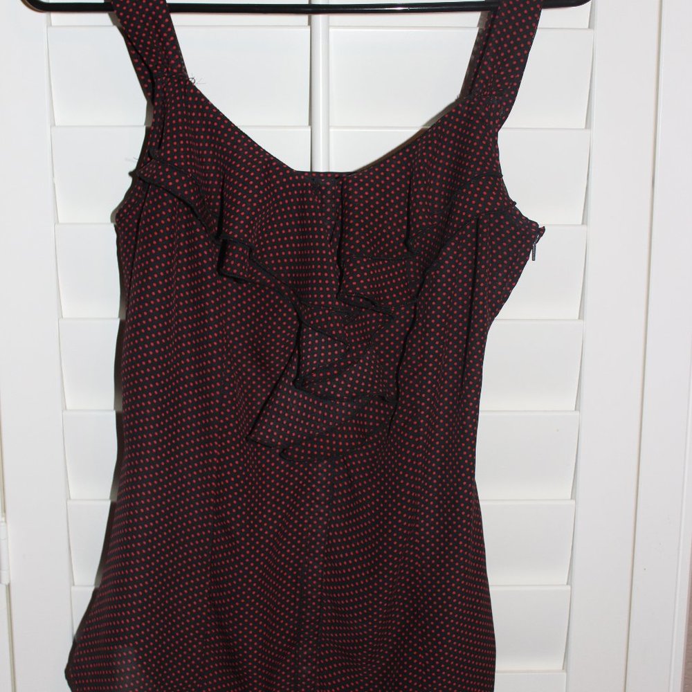 Maurice's black & red polka dot dress tank top.